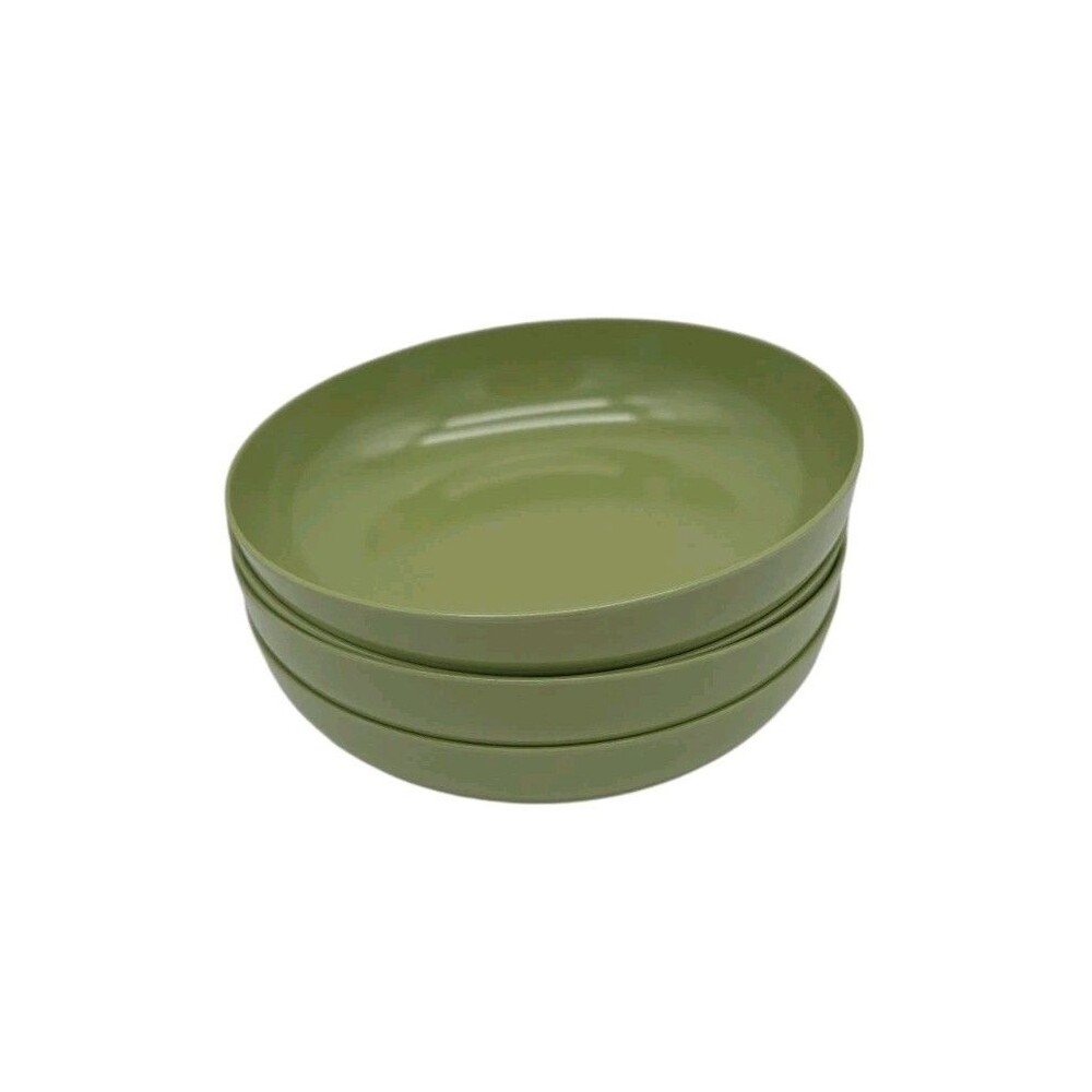 Set of 4 Vtg Melamine Avocado Green Small Serving Bowls 1960s Dessert Fruit 5"